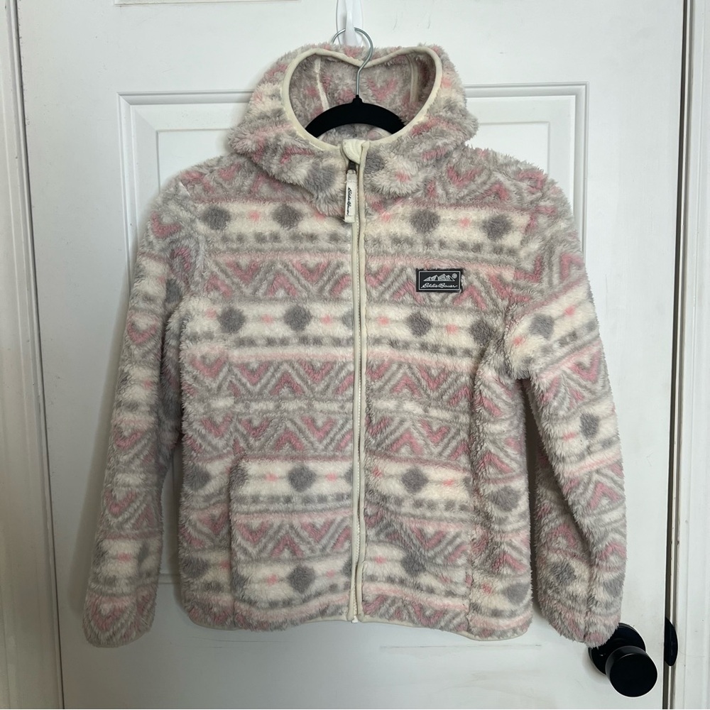 Eddie Bauer Girls Zip Up Hoodie Sherpa Jacket